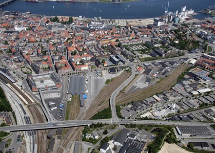 1 Luftfoto - Godsbanearealerne I Aalborg